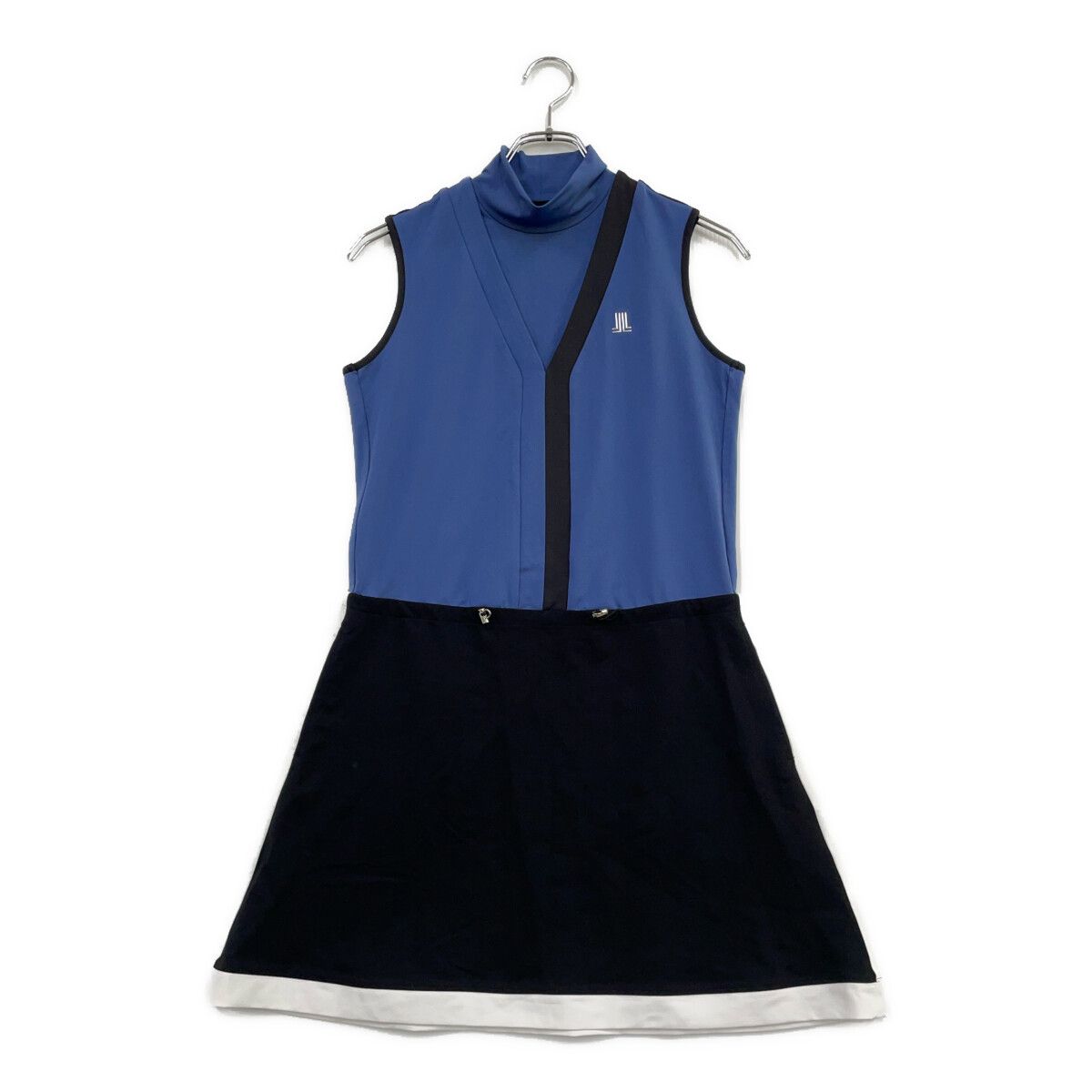 中古 レディース ランバンスポール LANVIN SPORT ワンピース 36(S) 青系×黒 ノースリーブ ハイネック