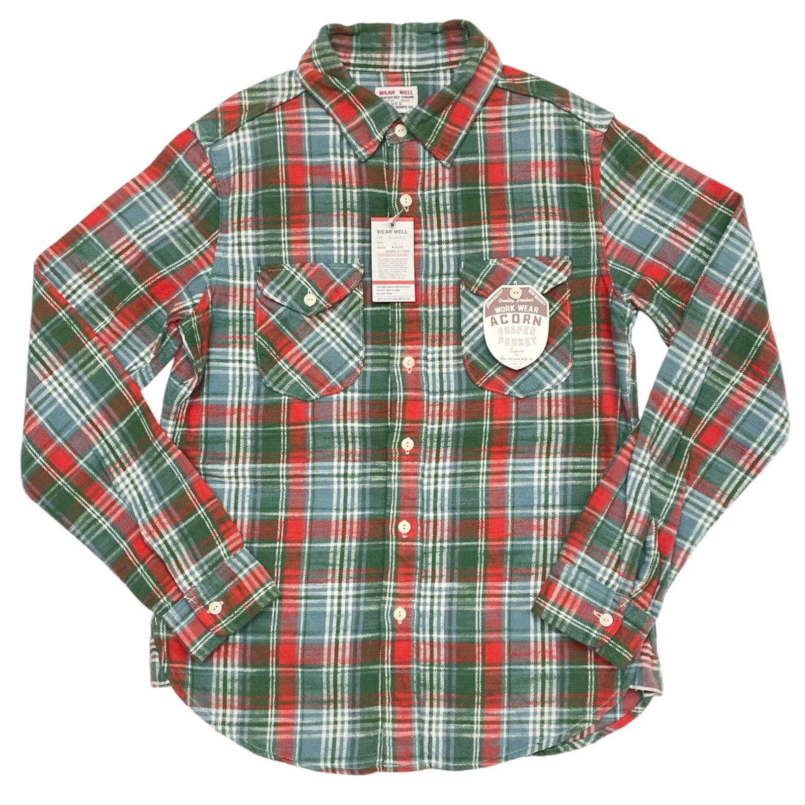 未使用品 サイズ3 UES WEAR WELL 500952 ウエス コットンヘビーネルシャツ