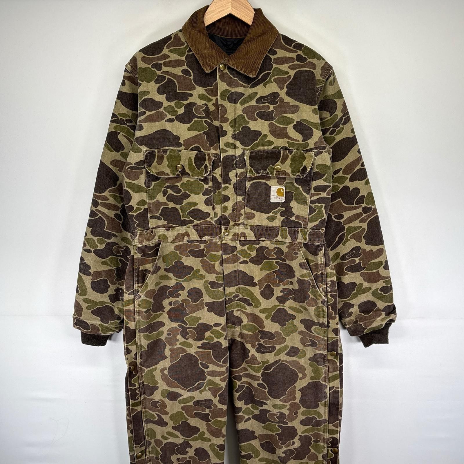 古着 70's/70年代 ヴィンテージ カーハート Carhartt USA製 ツナギ フロッグスキン 40T ブラウン系 カモフラージュ（迷彩） メンズ