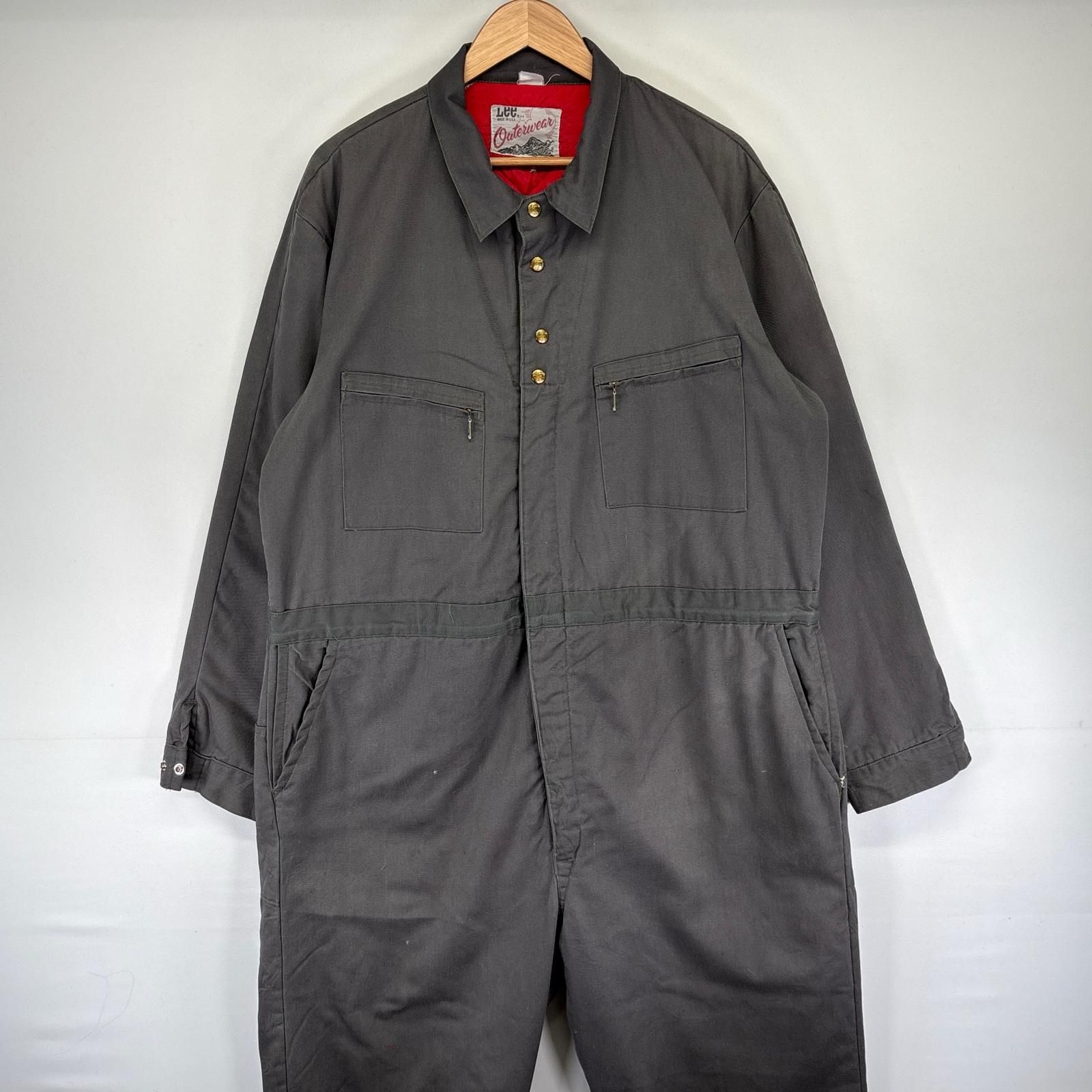 古着 70's/70年代 ヴィンテージ リー Lee USA製 ツナギ 中綿 TALONジップ ワーク オールインワン 長袖 グレー系 メンズ