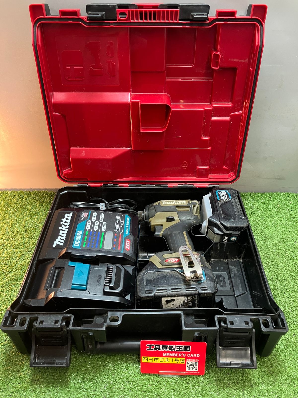 【中古品】【0936】makita(マキタ) 40v充電式インパクトドライバ オリーブ(フルセット) TD002GRDXO　IT2U6QRSE4BO
