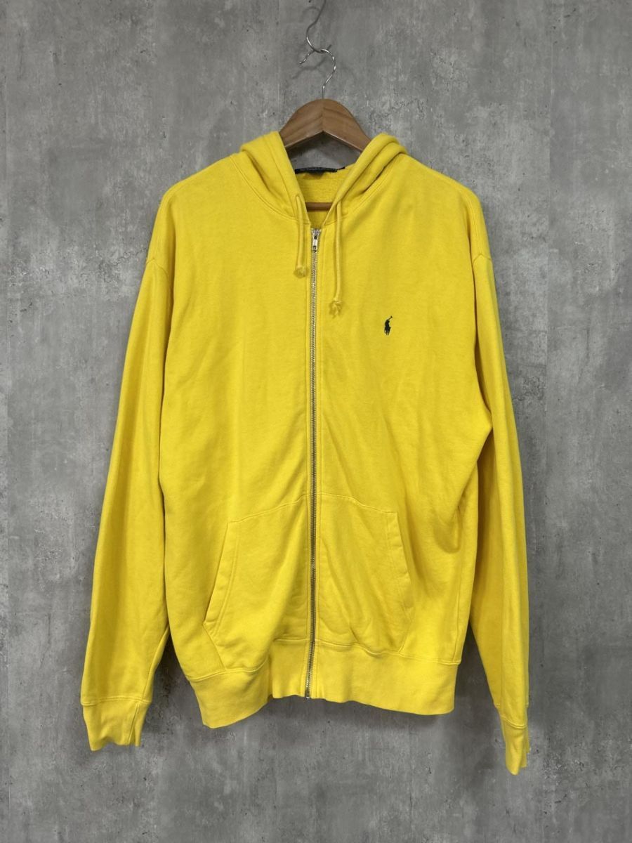 Polo by Ralph Lauren ポロバイラルフローレン ワンポイント刺 ジップアップ パーカー sizeL/黄 ◇■◎メンズ