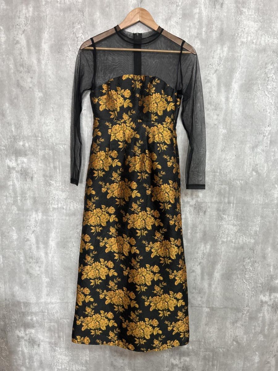 AMAIL アマイル Mood flower dress ドレス ワンピース sizeF/黒 ■■◎レディース
