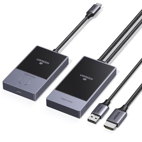 UGREEN ワイヤレスHDMI送信機と受信機 USB-C（DP Alt Mode）→ HDMI PD60W 1080P@60Hz 5GHz WiFi スマホ・PC対応Ju