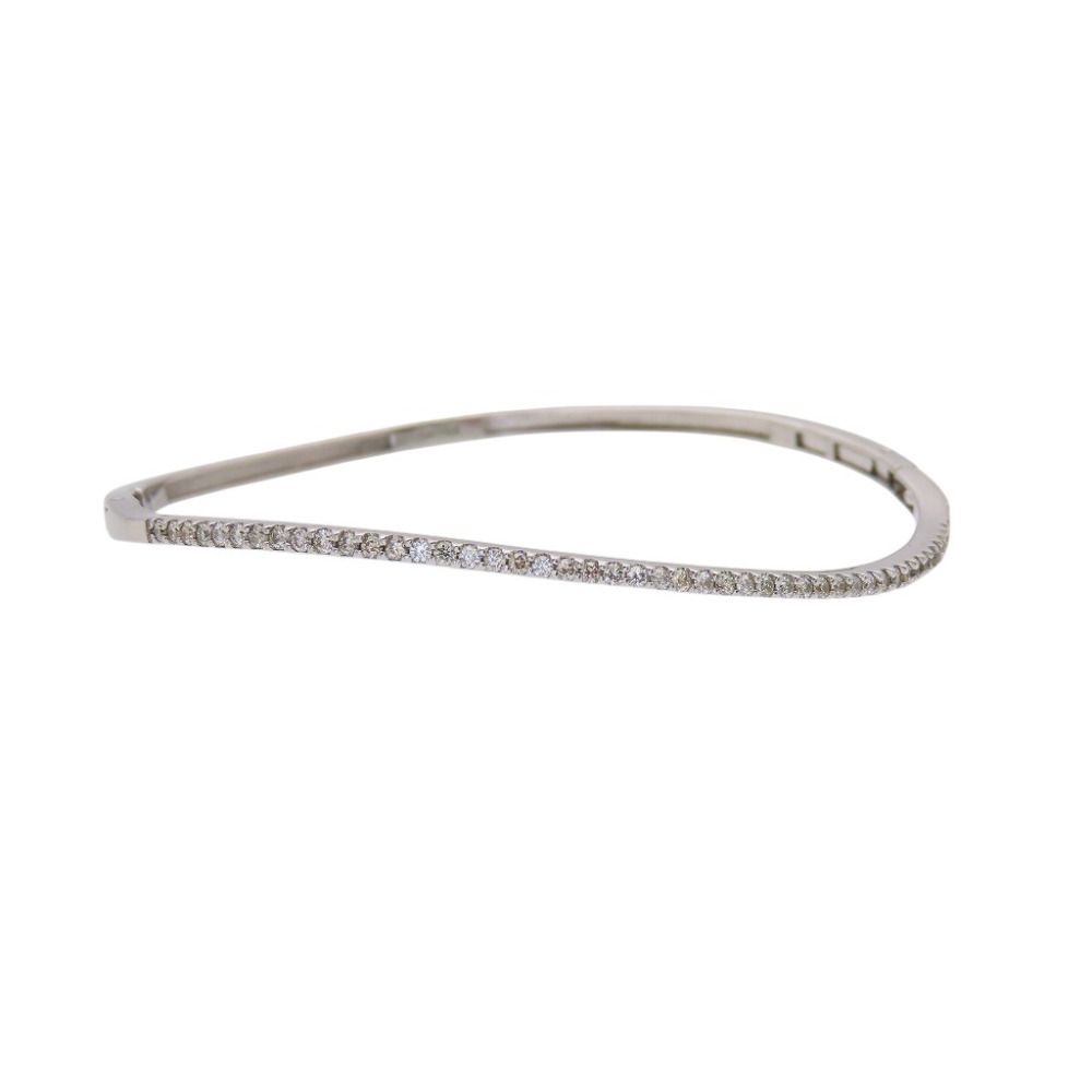 美品 K18WG ダイヤ0.56ct ブレスレット ホワイトゴールド/ダイヤモンド 750 ジュエリー 0034【中古】 メンズ レディース