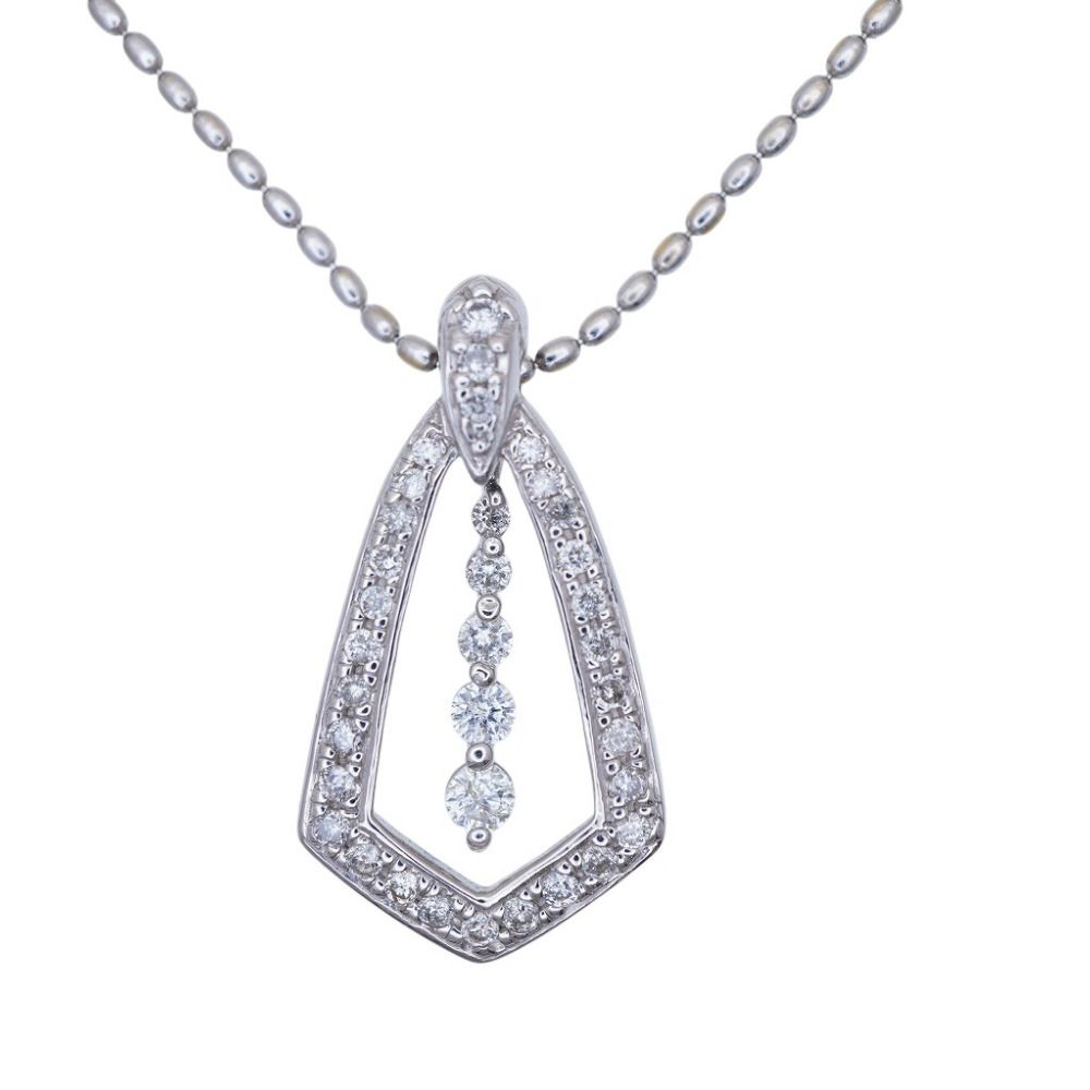 美品 ダイヤ0.55ct K18WG ネックレス ホワイトゴールド/ダイヤモンド ジュエリー 0031【中古】 レディース