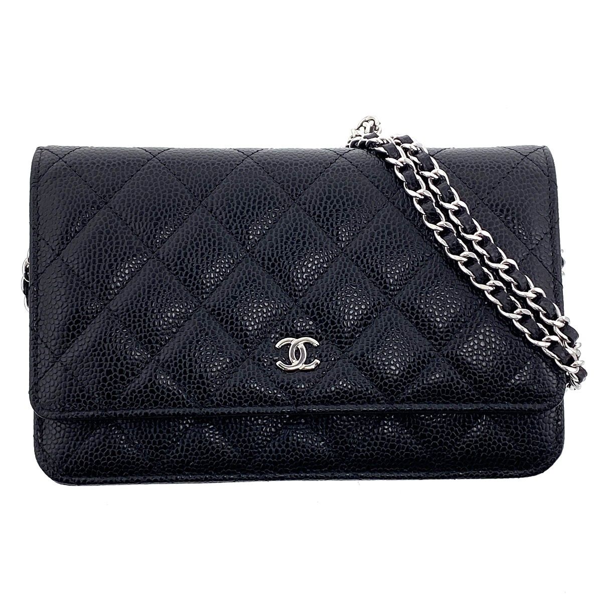 CHANEL シャネル ショルダーバッグ レディース キャビアスキン 中古