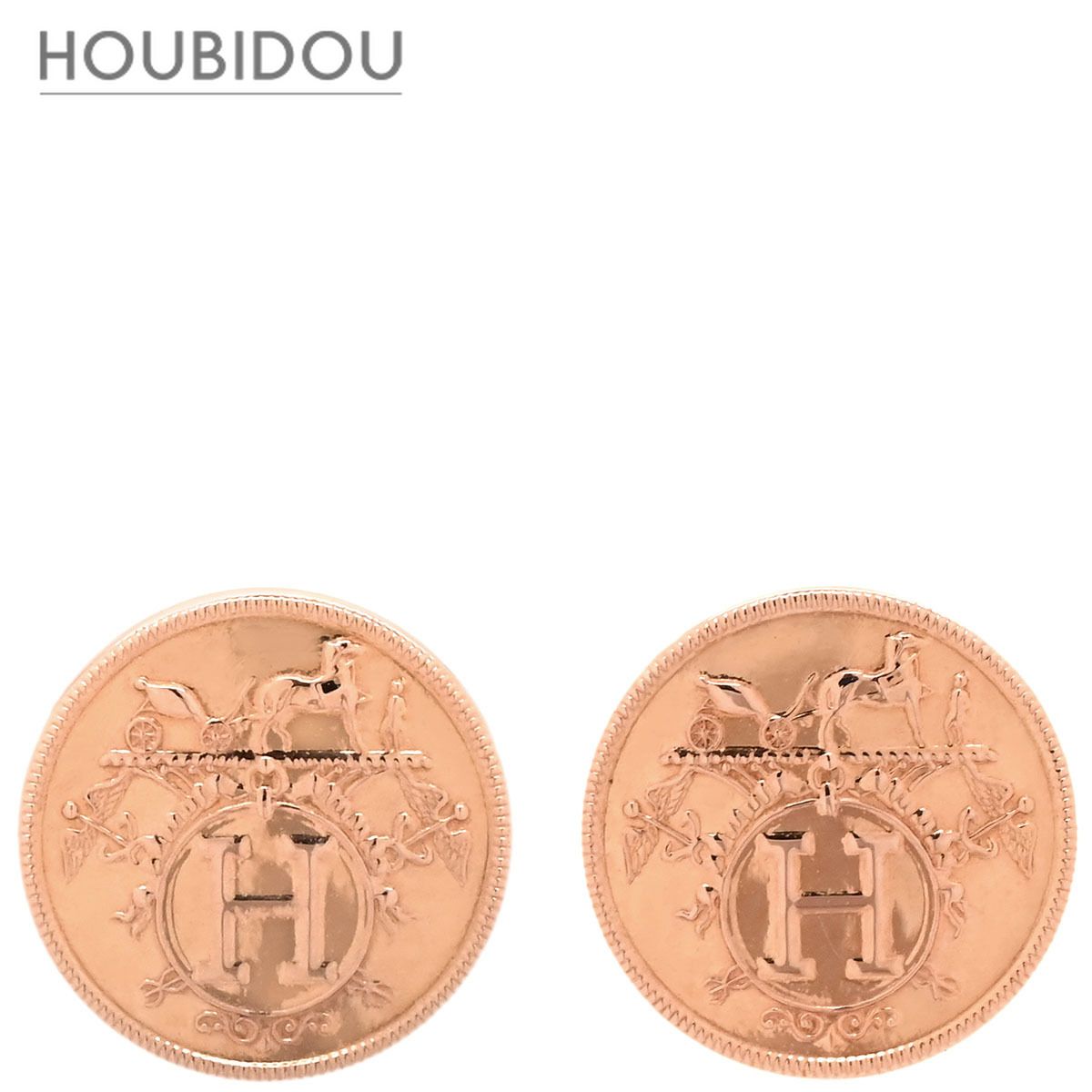 エルメス HERMES ピアス エクスリブリス TPM ローズゴールド ピンクゴールド Au750 18K PG 【中古】