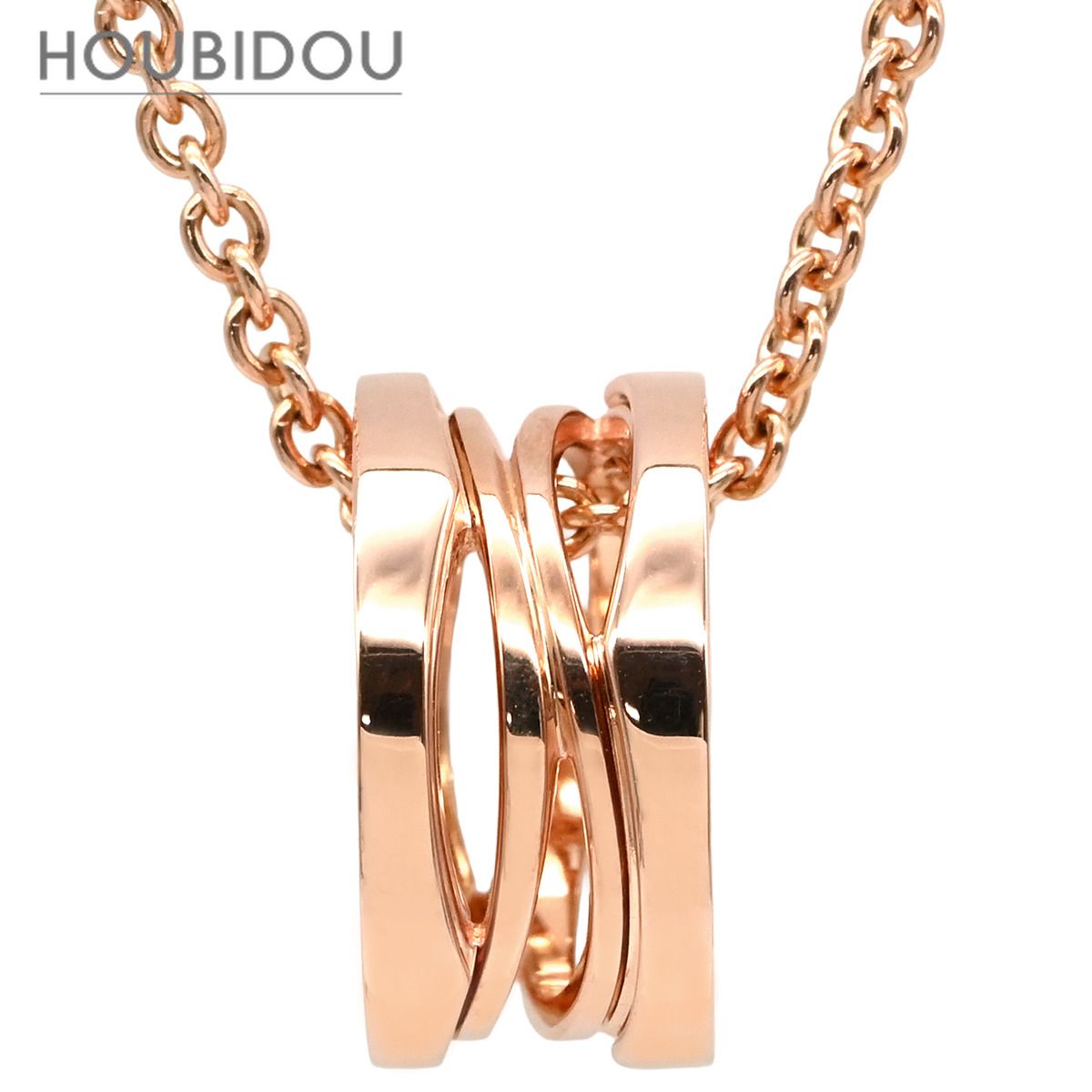 ブルガリ BVLGARI ネックレス ビーゼロワン レジェンド ペンダント ピンクゴールド B-zero1 Au750 18K 18金 チェーン CL858069【中古】