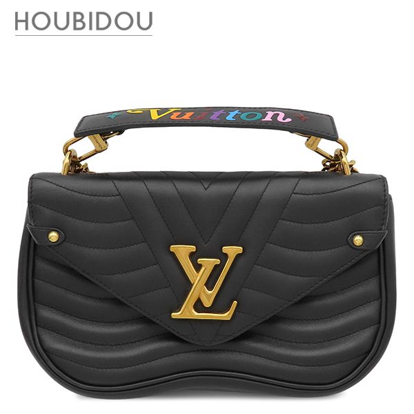 ルイヴィトン LOUIS VUITTON 2WAYバッグ ニューウェーブ チェーンバッグ PM カーフ ブラック ゴールド金具 黒 ショルダー ハンドバッグ M51683 MI3168【中古】