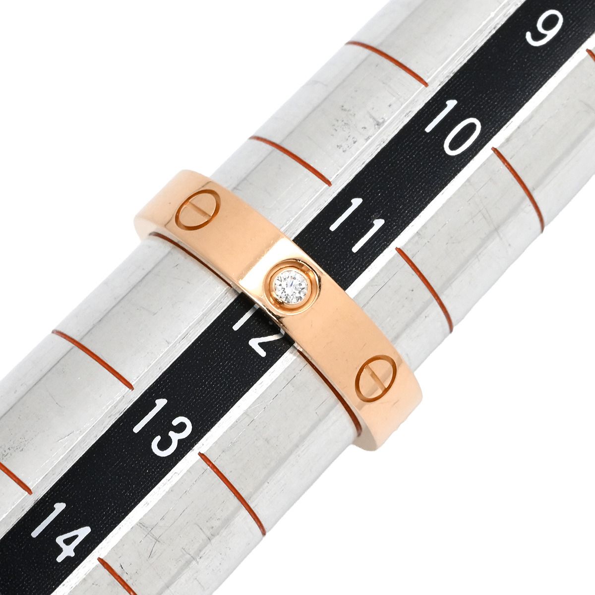 カルティエ Cartier リング 指輪 LOVE ミニラブリング 1Pダイヤ ピンク 