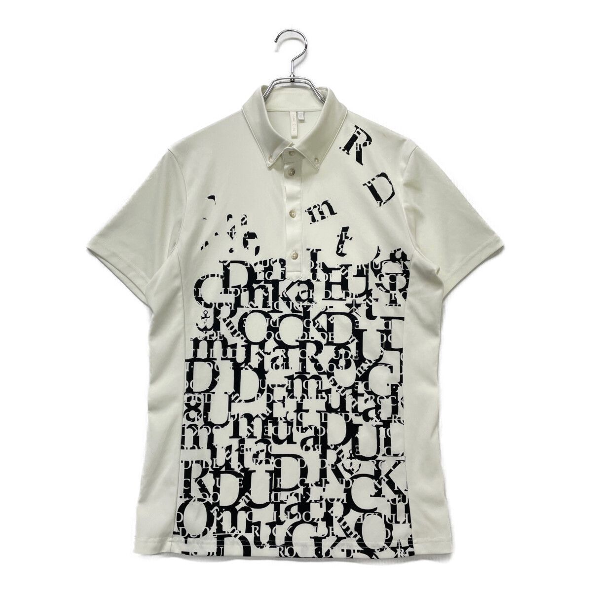 中古 メンズ ロックデュード ROCK・DUDE 半袖ポロシャツ 2(M) 白系 ボタンダウン ロゴ ムータコラボ