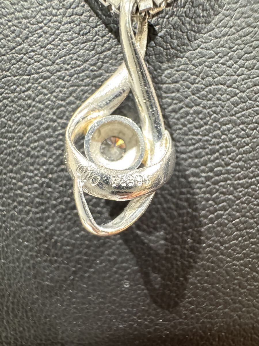 Pt900 ダイヤ0.10ct TOP / Pt850 ベネチアンチェーンネックレス 約40