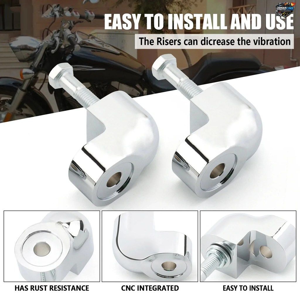 ホンダ VTX 1300 C 2004-2009 用モーターサイクルアクセサリー クロームハンドルバーライザーマウント ハイトアップアダプターマウント エ