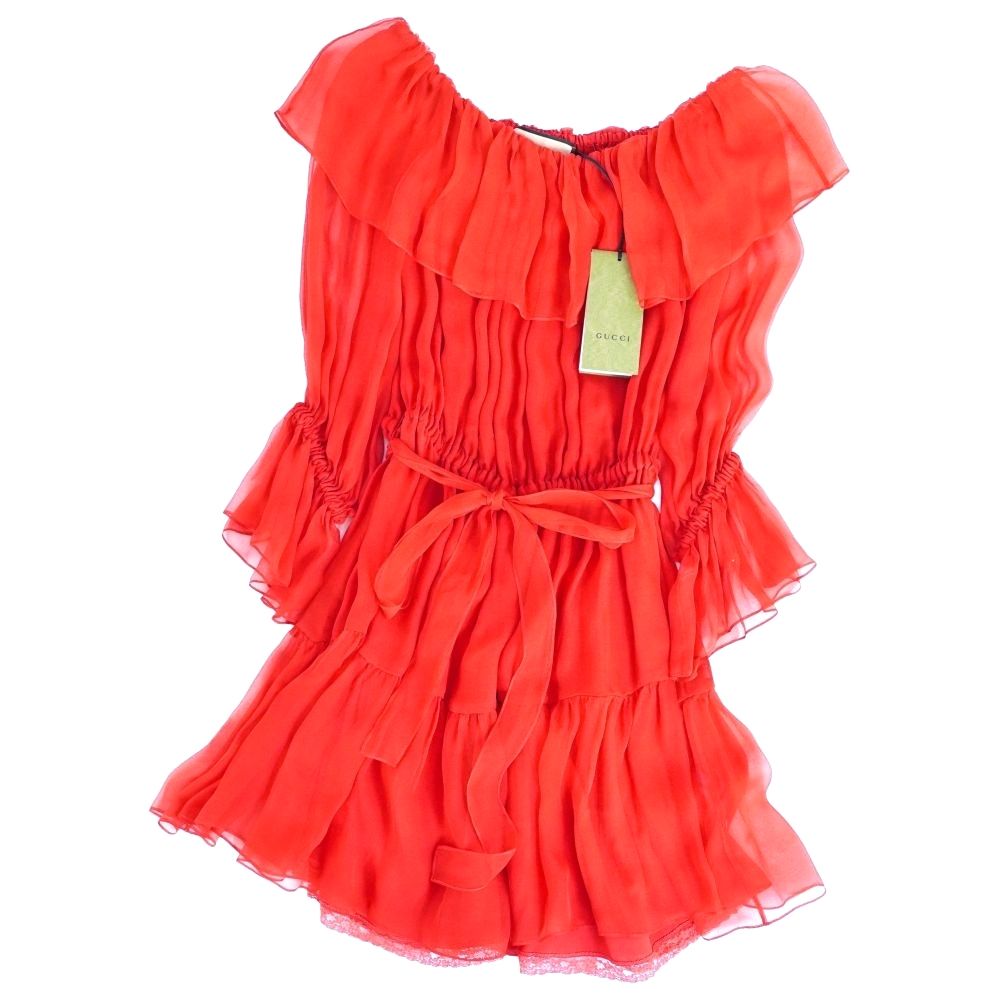 未使用 グッチ GUCCI ワンピース ドレス 23AW Silk Mini D