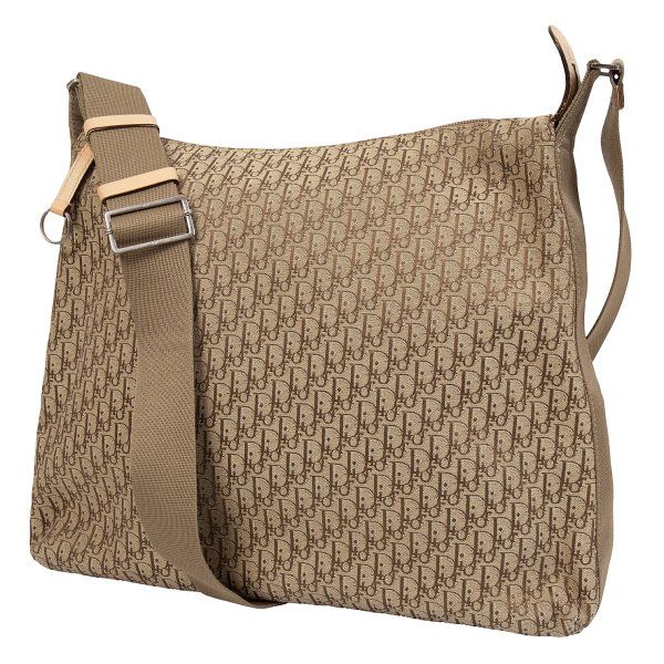 クリスチャンディオールChristian Dior 07RU 0064 トロッターキャンバスショルダーバッグ ベージュ