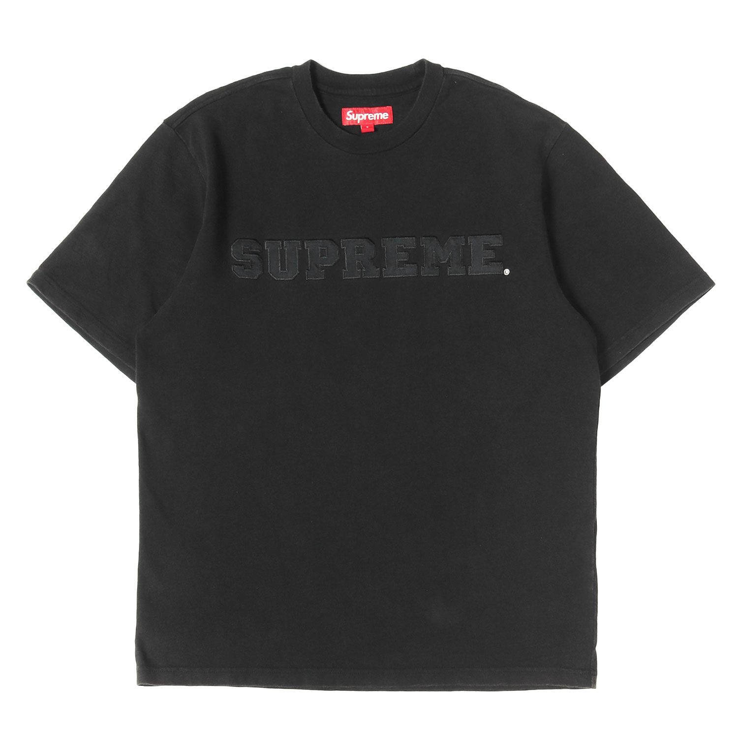 Supreme シュプリーム Tシャツ ブラック 黒 サイズ:S | 23AW カレッジ アップリケロゴ ヘビー Tシャツ (Collegiate S/S Top) | トップス カットソー 半袖【メンズ】【中古】