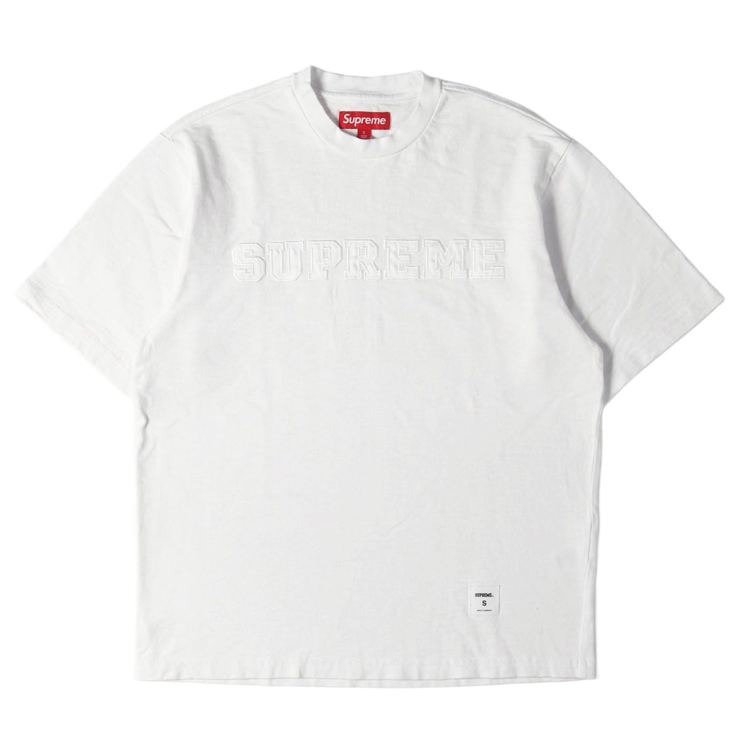Supreme シュプリーム Tシャツ ホワイト 白 サイズ:S | 25AW カレッジ アップリケロゴ ヘビー Tシャツ (Collegiate Applique S/S Top) | トップス カットソー 半袖【メンズ】【中古】