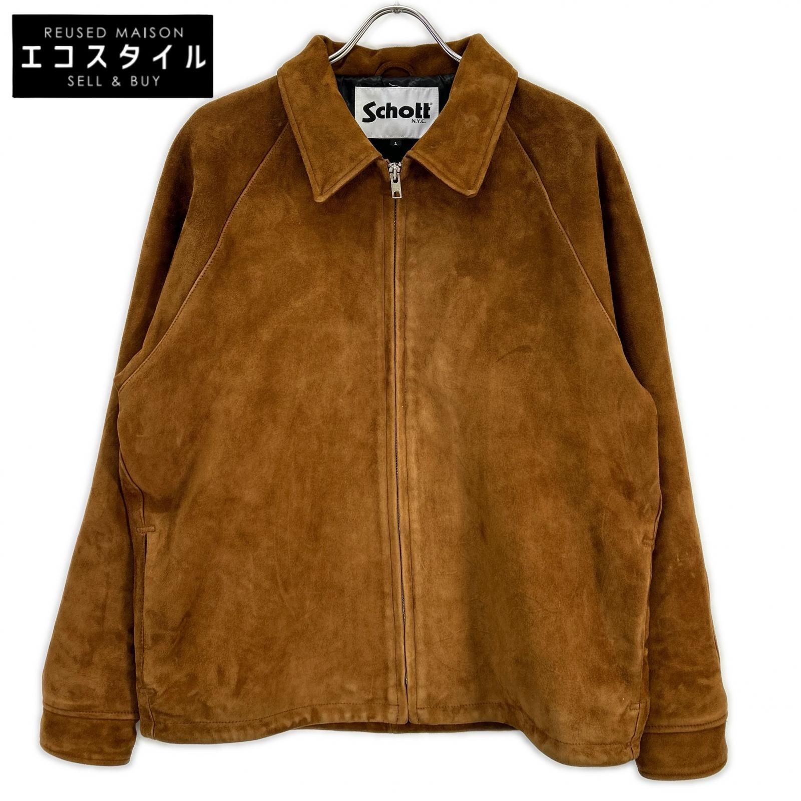 schott　ショット　【別注】782-6150008 ブラウン ゴートスキン ブルゾン ジャケット　L
