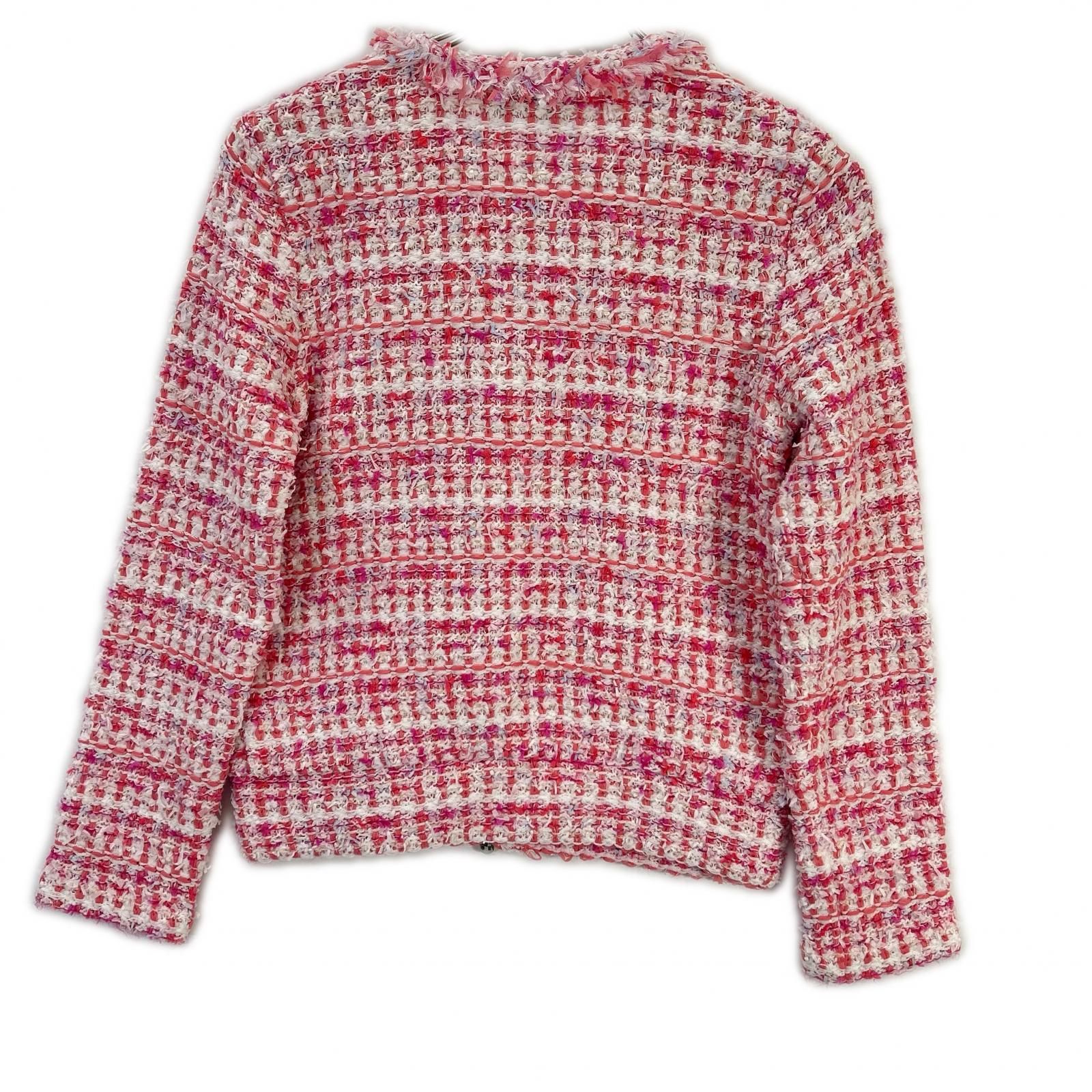 Rene ルネ 24SS 6412270 ピンク×ホワイト ビジュージップ ジップアップ