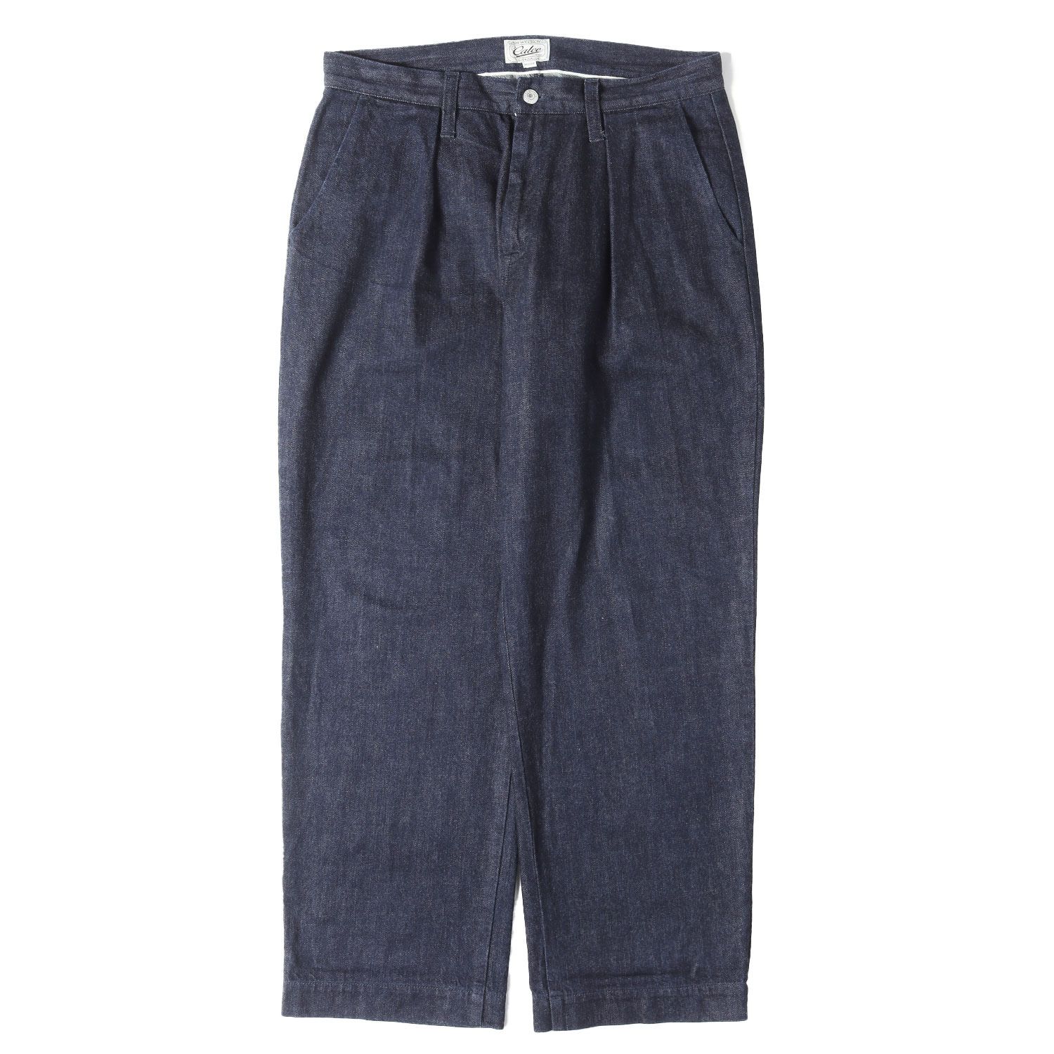 CALEE キャリー パンツ インディゴブルー サイズ:M | 25AW 1タック デニム トラウザーパンツ(VINTAGE REPRODUCT DENIM TUCK TROUSERS) | ボトムス ジーンズ ジーパン ズボン【メンズ】【中古】 17,588円
