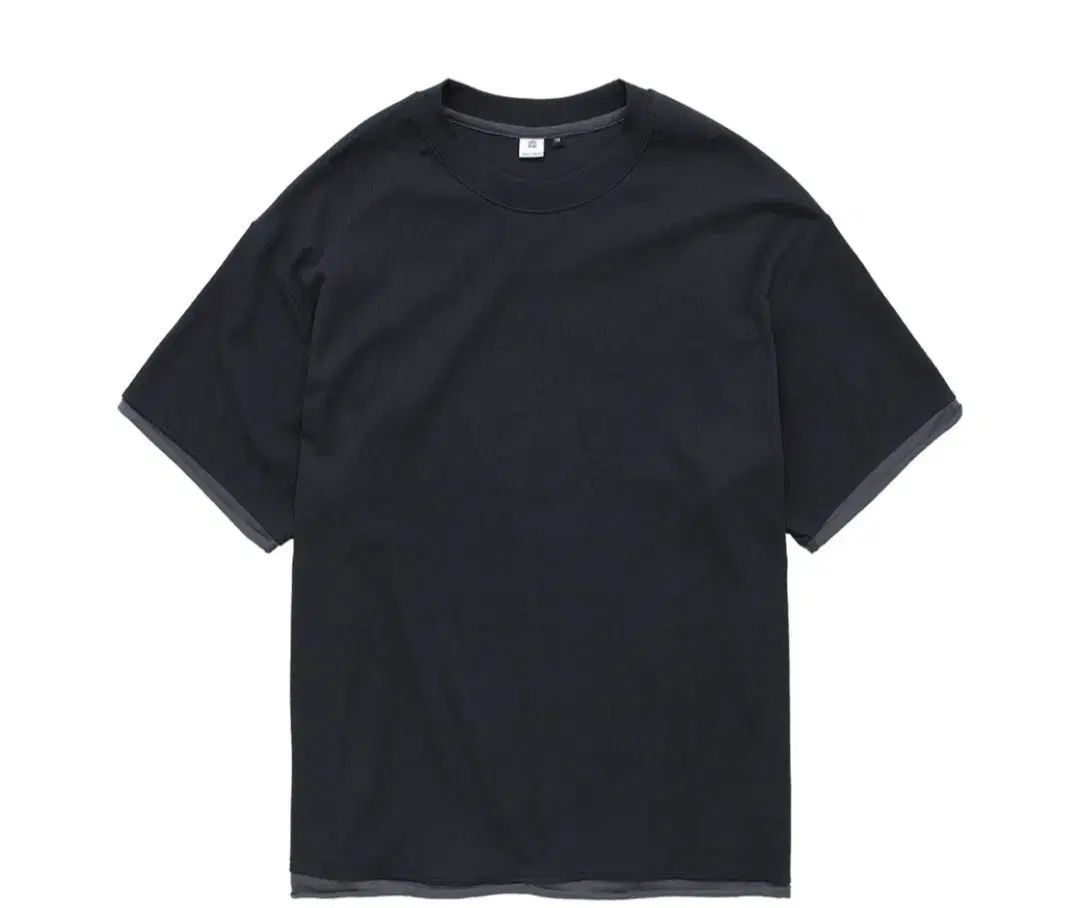 3 POLYTERU リブド レイヤード クロップド Tシャツ チャコール