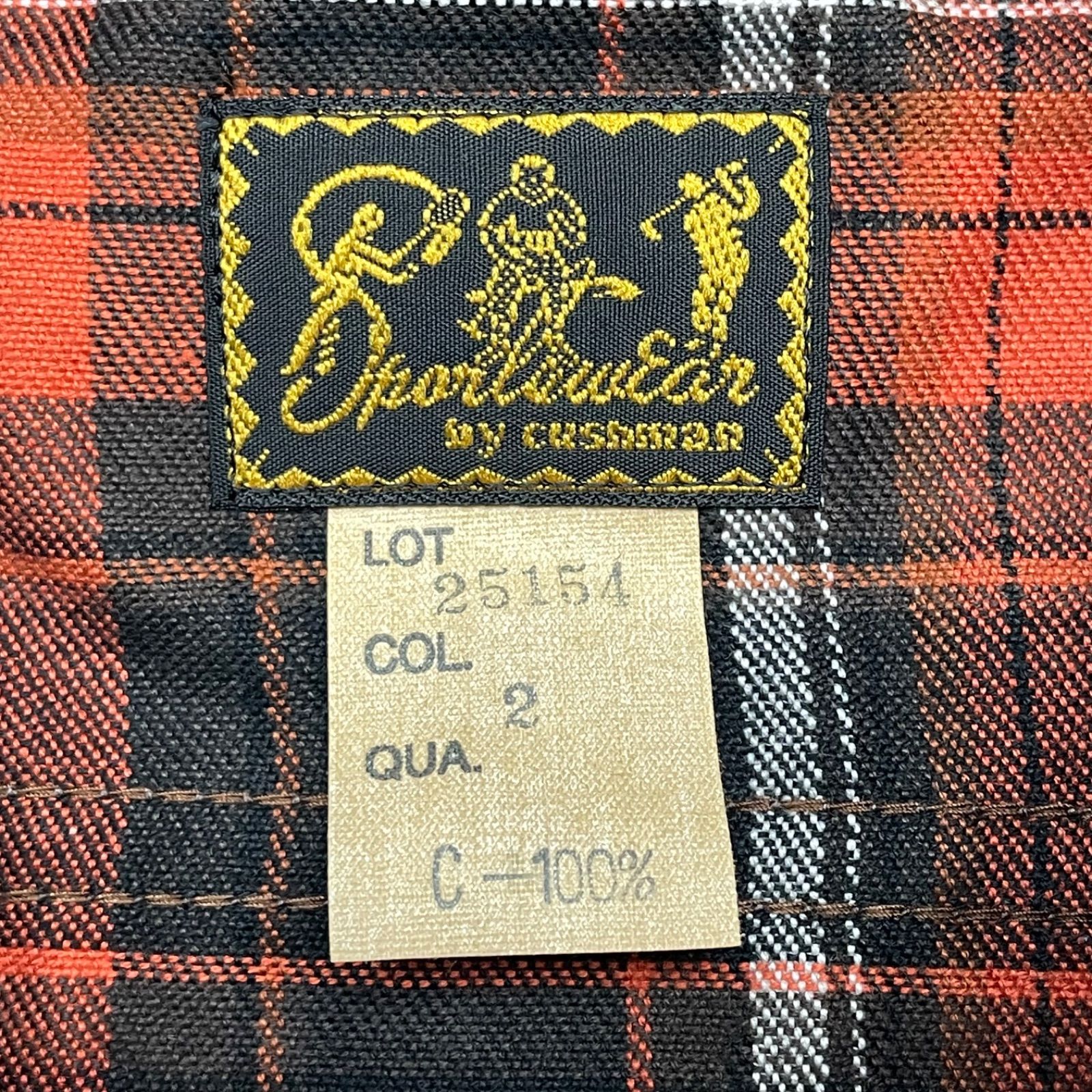 未使用品 Mサイズ Cushman 25154 クッシュマン コットンチェックネルシャツ 起毛