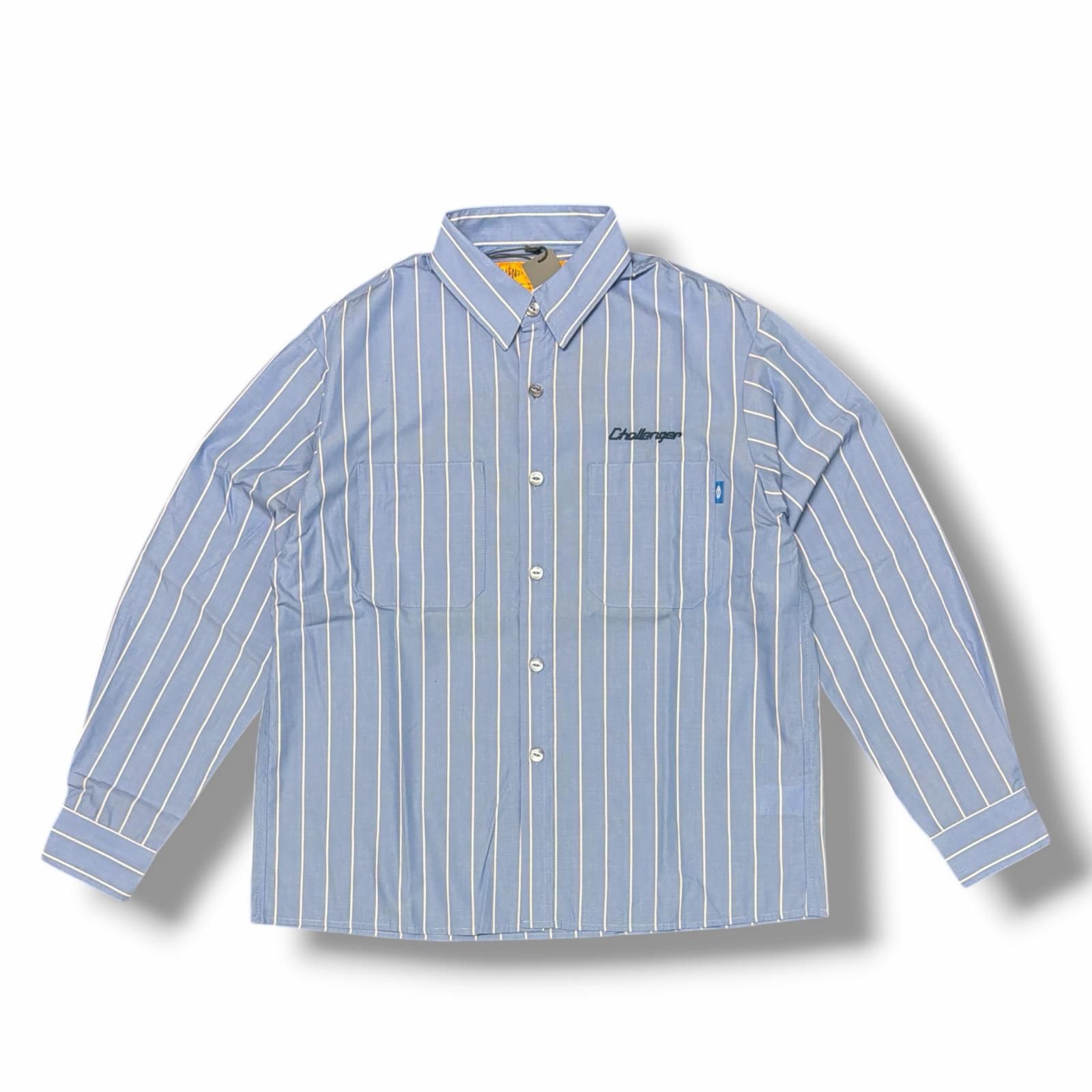 参考上代24200円 未使用 CHALLENGER 26SS L/S STRIPE MECHANIC SHIRT 