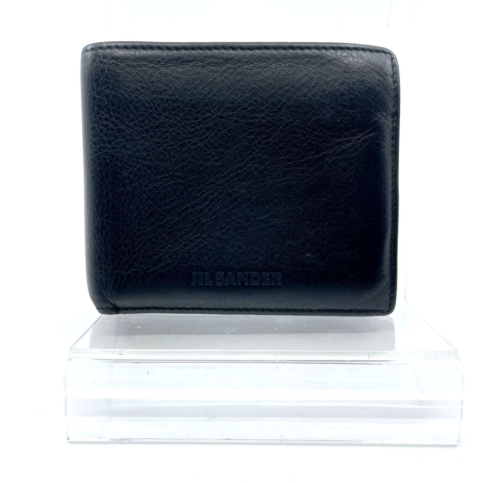 JIL SANDER 　ジルサンダー 二つ折り財布　レザー　ブラック　メンズ