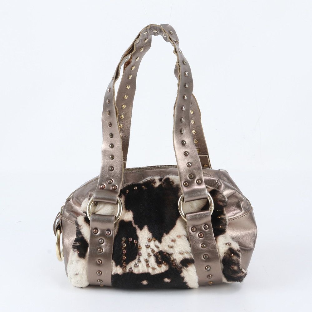 ドルチェアンドガッバーナ D&G ファー レザー ショルダーバッグ 肩掛け トート ハンド レディース WBM EE24-5【中古】