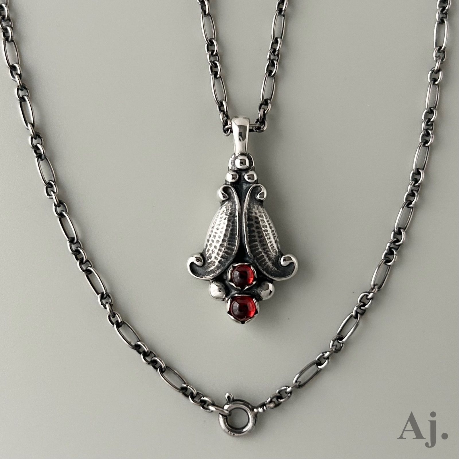 ジョージジェンセン ネックレス ペンダント 1993 2013 ガーネット 復刻 AG925 Georg Jensen