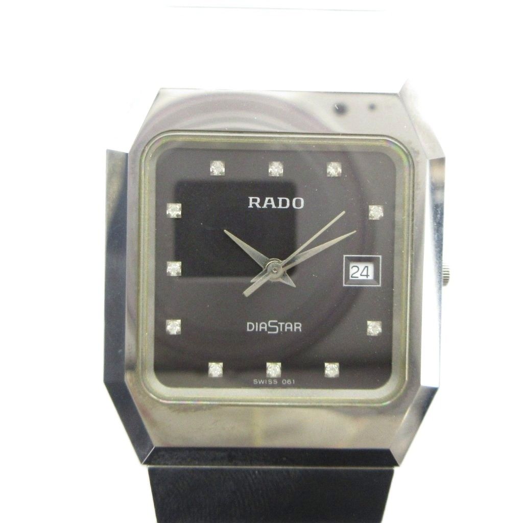 ラドー RADO DIASTAR ダイヤスター 129.0292.3 腕時計 ウォッチ クォーツ 11Pダイヤ 黒文字盤 シルバー色 ■GY11 /MQ 21,939円