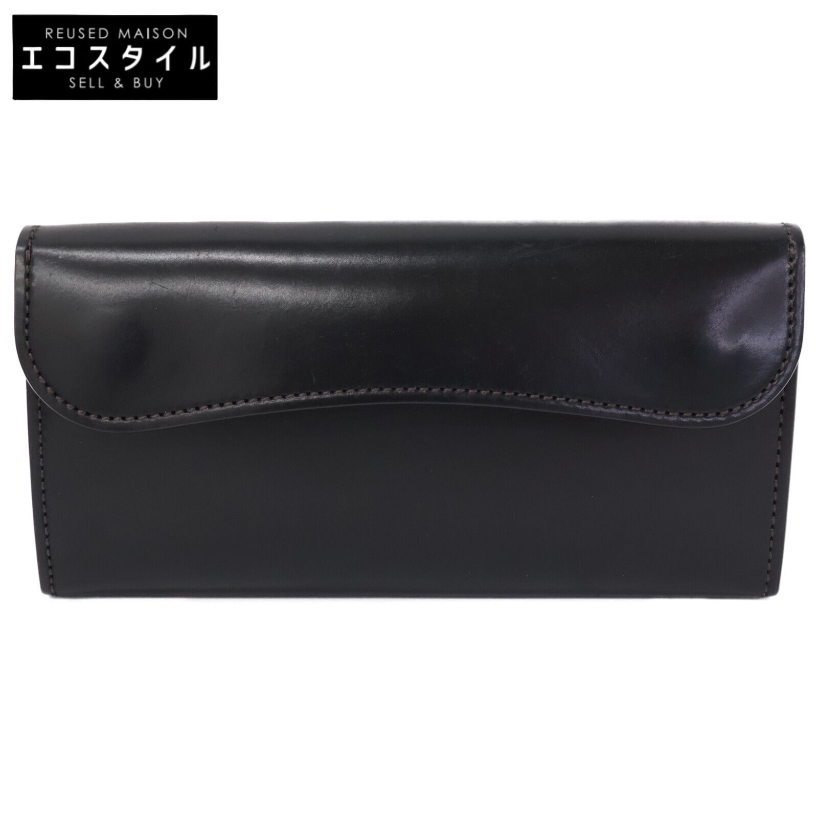 WILDSWANS　ワイルドスワンズ　ホーウィン社シェルコードバン x サドルプルアップ WAVE ウェーブ 長財布 59,896円