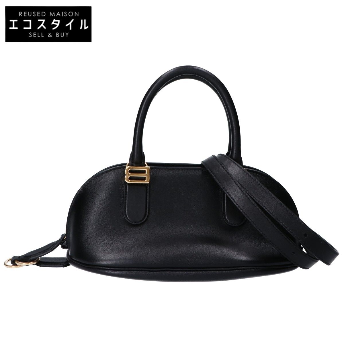 BALENCIAGA　バレンシアガ　868585 2026夏コレクション ショーピース ブラック Bolero スムースカーフ ボウリングバッグ ミニ　-