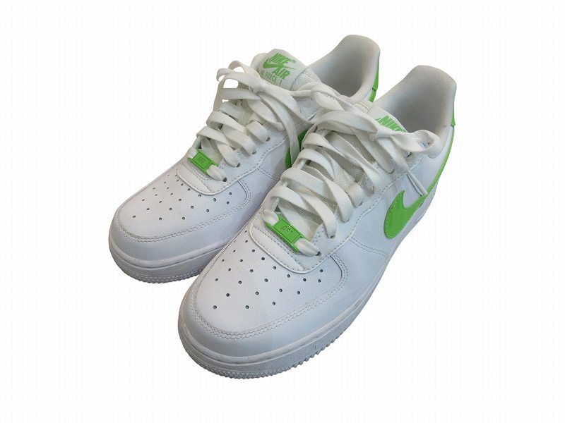 ナイキ NIKE スニーカー AIR FORCE1 エアフォース1 ホワイト グリーン 25センチ レディース