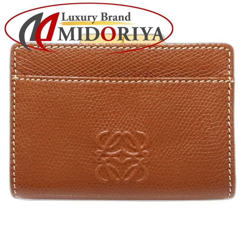 【中古】LOEWE ロエベ コインケース アナグラム がま口コインケース レザー ブラウン レディース /182004