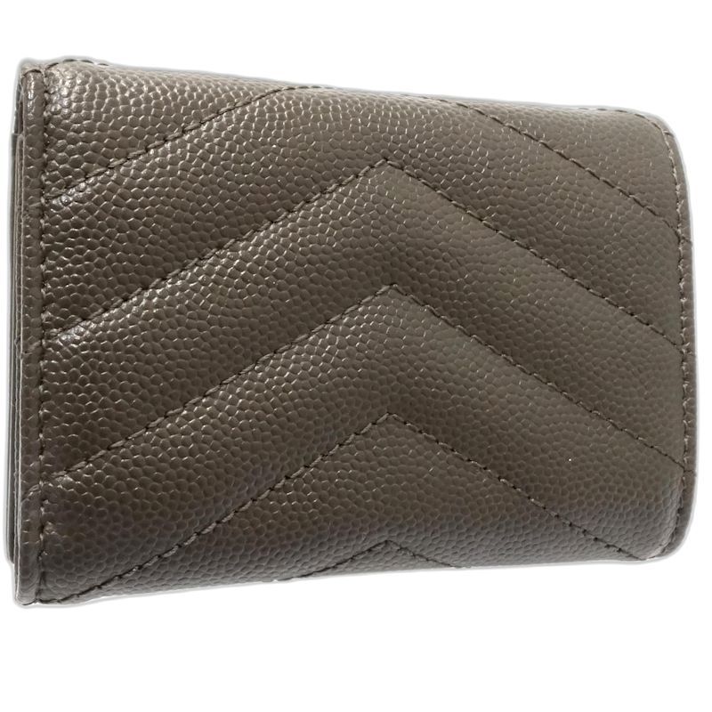 【中古】SAINT LAURENT サンローラン 三つ折り財布 602791 モノグラム マルチフォールドウォレット Vステッチ レザー ダークグレー レディース /182006 【中古】SAINT LAURENT サンローラン 三つ折り財布 602791 モノグラム マルチフォールドウォレット Vステッチ レザー ダークグレー レディース /182006