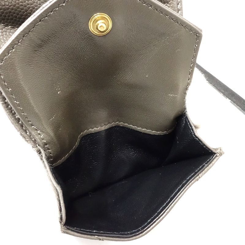 【中古】SAINT LAURENT サンローラン 三つ折り財布 602791 モノグラム マルチフォールドウォレット Vステッチ レザー ダークグレー レディース /182006 【中古】SAINT LAURENT サンローラン 三つ折り財布 602791 モノグラム マルチフォールドウォレット Vステッチ レザー ダークグレー レディース /182006