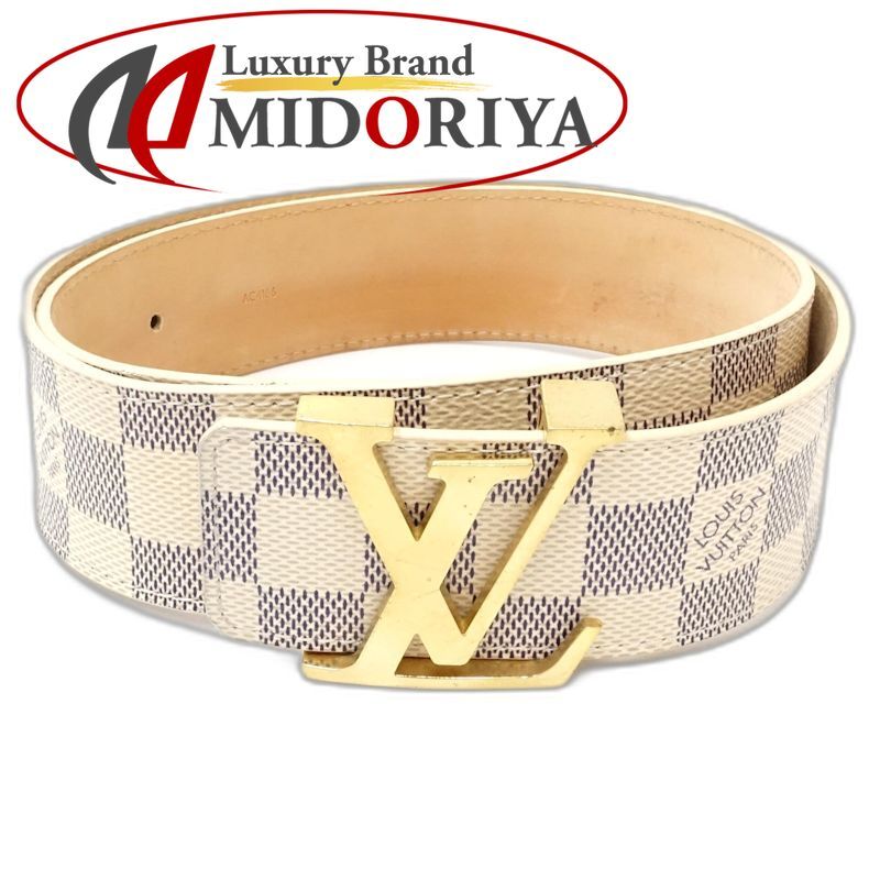 LOUIS VUITTON ルイヴィトン ダミエ アズール ベルト サンチュールLVイニシャル M9609 アズール レディース/182042【中古】