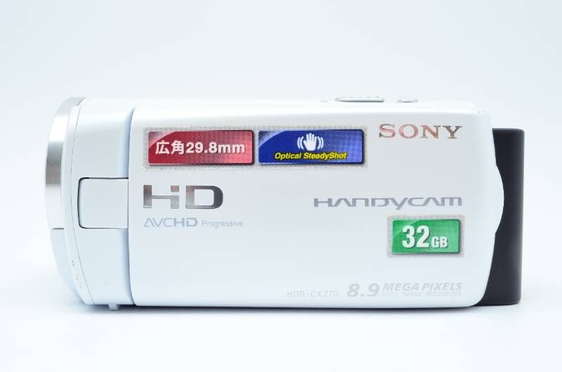 動作品】SONY HDR-CX270V ホワイト AVCHD Full HD 内蔵32GB GPS搭載