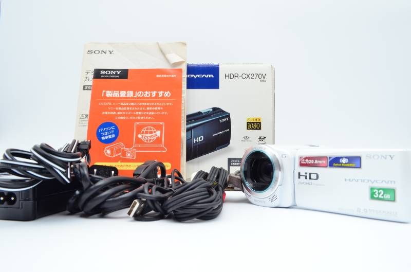 動作品】SONY HDR-CX270V ホワイト AVCHD Full HD 内蔵32GB GPS搭載