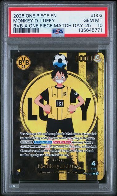【PSA10】モンキー・Ｄ・ルフィ(L){黒/黄}〈ST13-003〉[英語版/ドルトムント]プロモ