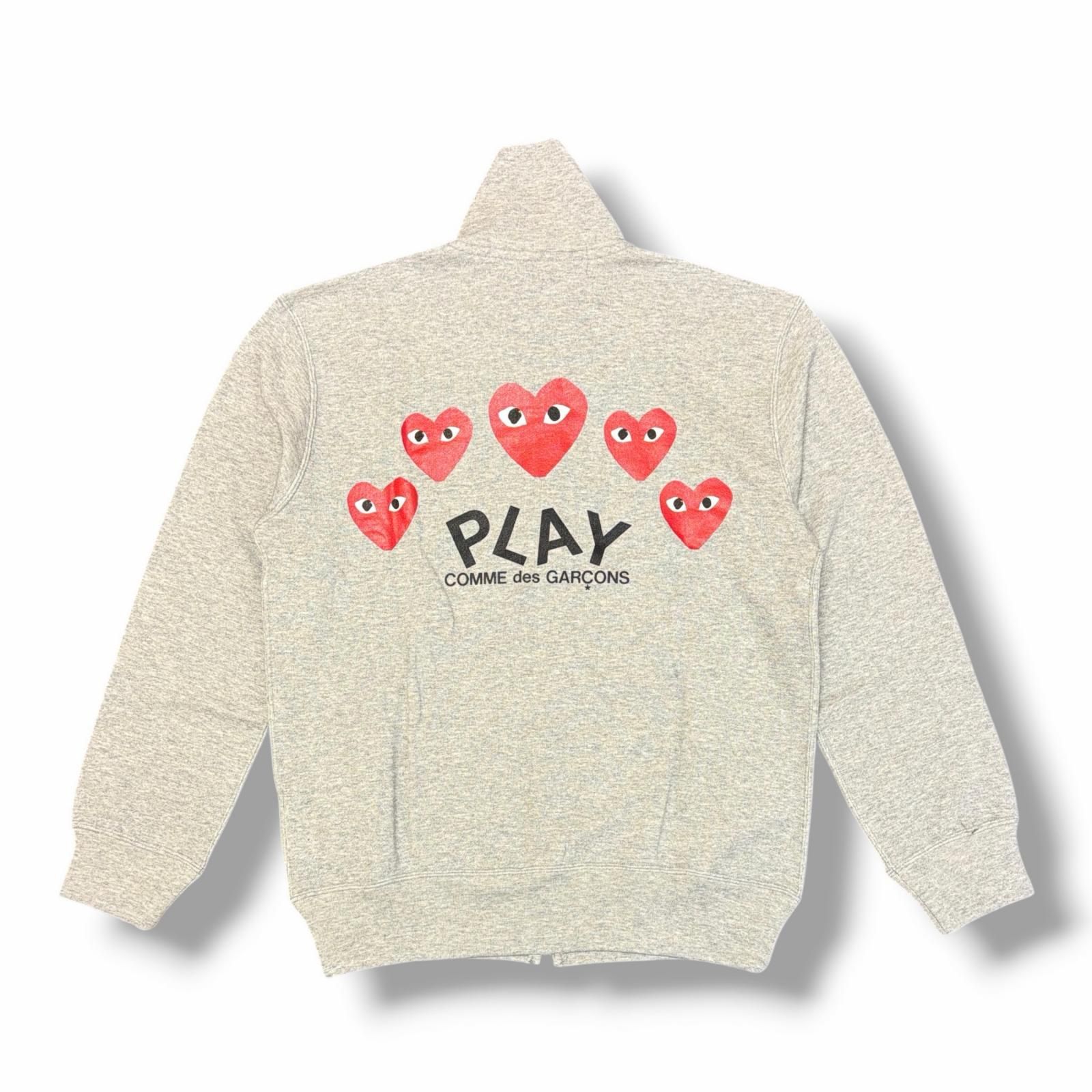 未使用 PLAY COMME des GARCONS Printed Back Heart Blouson With Red Emblem バックプリントスウェットブルゾン トラックジャケット プレイコムデギャルソン AX-T252 M （16479M）