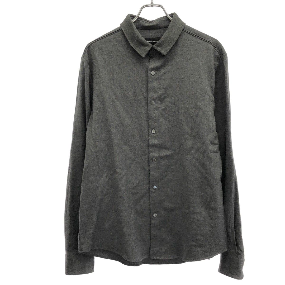 EMPORIO ARMANI エンポリオアルマーニ ニットカラーウールシャツ グレー 43