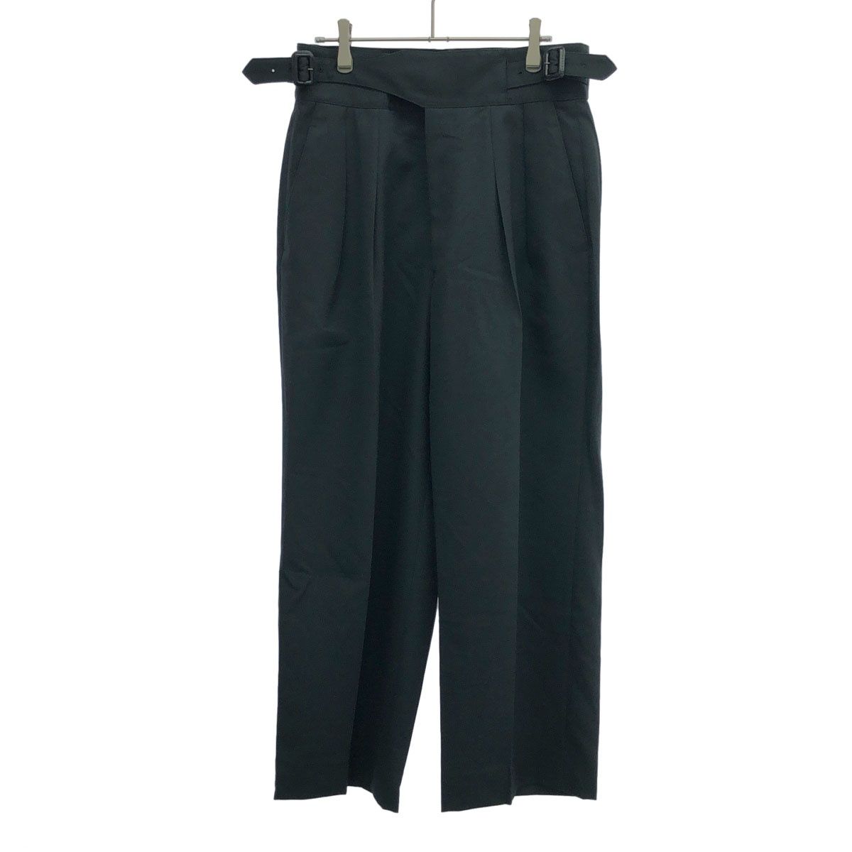 THE RERACS ザ リラクス 2タックベルテッドパンツ チャコール系 ー