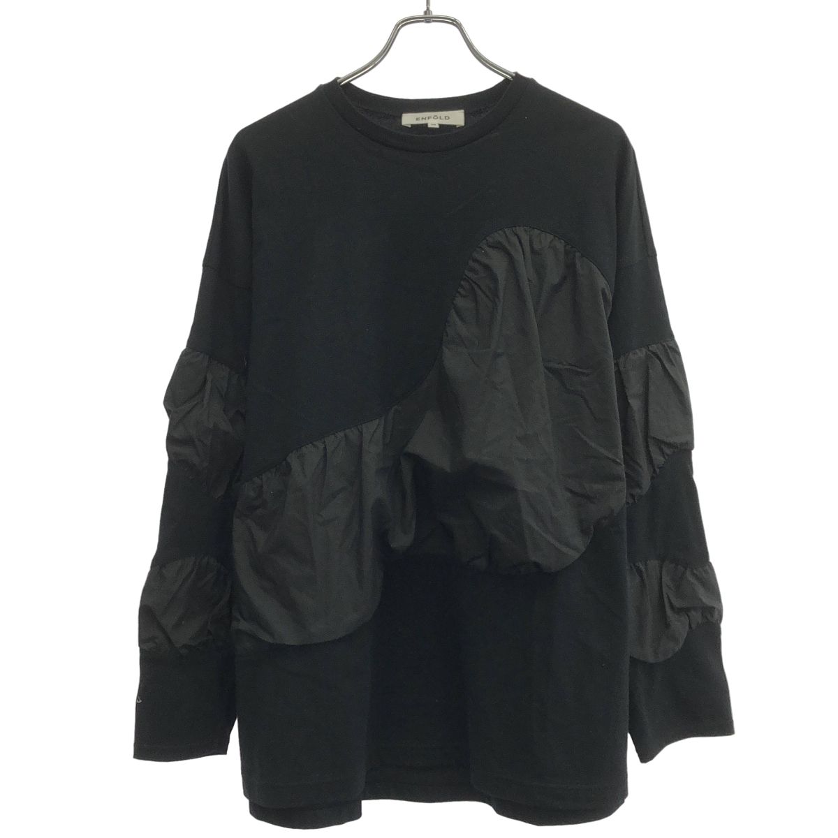 ENFOLD エンフォルド 25AW PUFF-VOOLUME LONG SLEEVE-T-SHIRT ロングスリーブTシャツ 300IA480-1941 ブラック 38