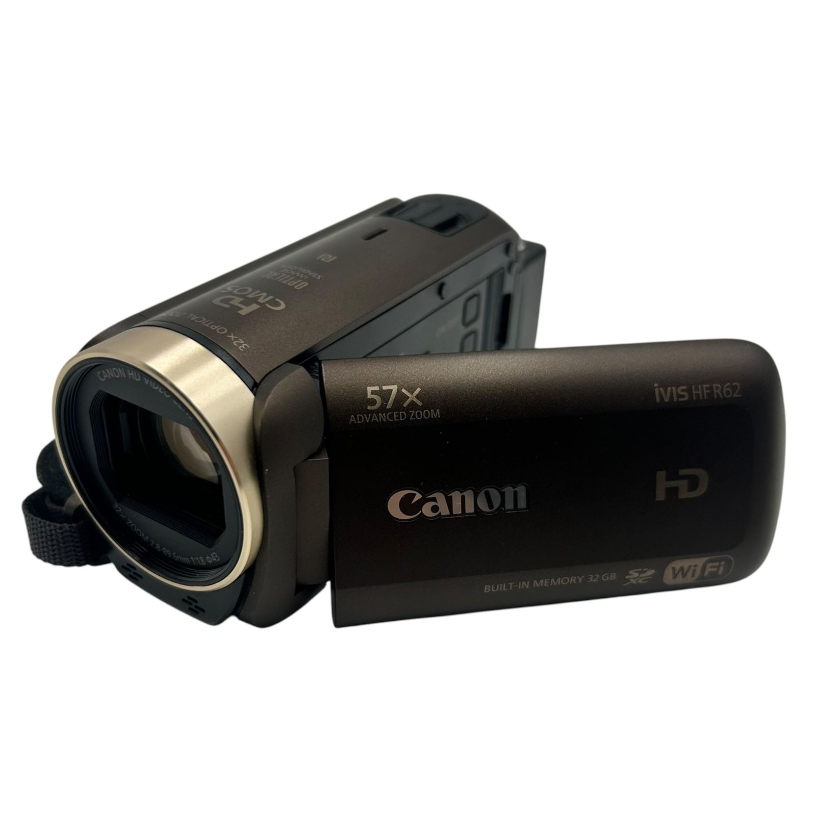■Canon iVIS HF R62 ビデオカメラ HD Wi-Fi対応 32GB内蔵メモリー 57倍アドバンスドズーム バッテリー付 動作確認済み2611037,2611037