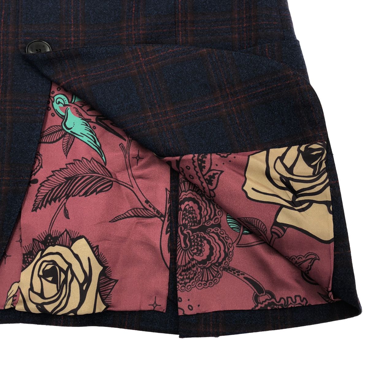 ETRO エトロ 22AW ウールチェック2Bテーラードジャケット&スラックスパンツ セットアップスーツ 222-1A201-0028 ネイビー×レッド 48 ETRO エトロ 22AW ウールチェック2Bテーラードジャケット&スラックスパンツ セットアップスーツ 222-1A201-0028 ネイビー×レッド 48