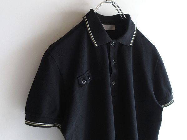 美品 エディ期 コレクション使用 Dior homme ディオールオム 2006SS ラインリブ 鹿の子 ポロシャツ XXS 黒 イタリア製 エディ・スリマン 美品 エディ期 コレクション使用 Dior homme ディオールオム 2006SS ラインリブ 鹿の子 ポロシャツ XXS 黒 イタリア製 エディ・スリマン