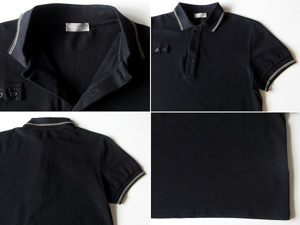 美品 エディ期 コレクション使用 Dior homme ディオールオム 2006SS ラインリブ 鹿の子 ポロシャツ XXS 黒 イタリア製 エディ・スリマン 美品 エディ期 コレクション使用 Dior homme ディオールオム 2006SS ラインリブ 鹿の子 ポロシャツ XXS 黒 イタリア製 エディ・スリマン